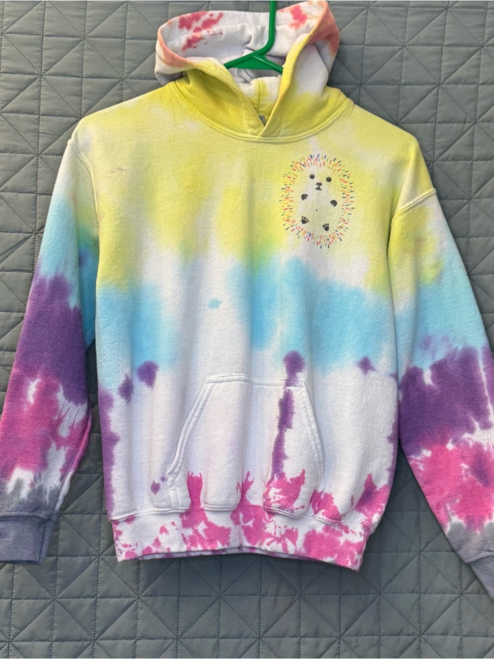 Gildan Yellow Tie-Dye Heavy Blend Hoodie Sweatshirt